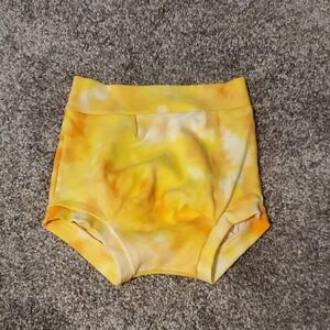 NEW Handmade Size 12 Month Baby Bummies In Yellow Orange Tye Dye